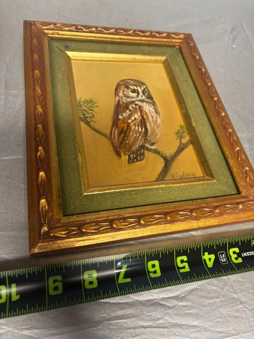 Framed Owl Artwork Small Signed Decorative Wall Art